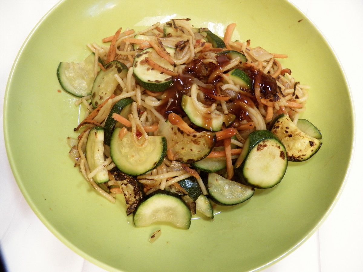 Chinese vegetables and noodles