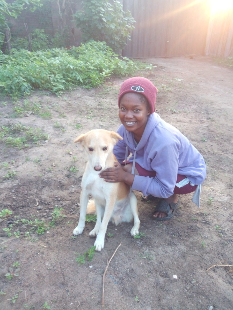 Deborah Ibiwoye and her dog