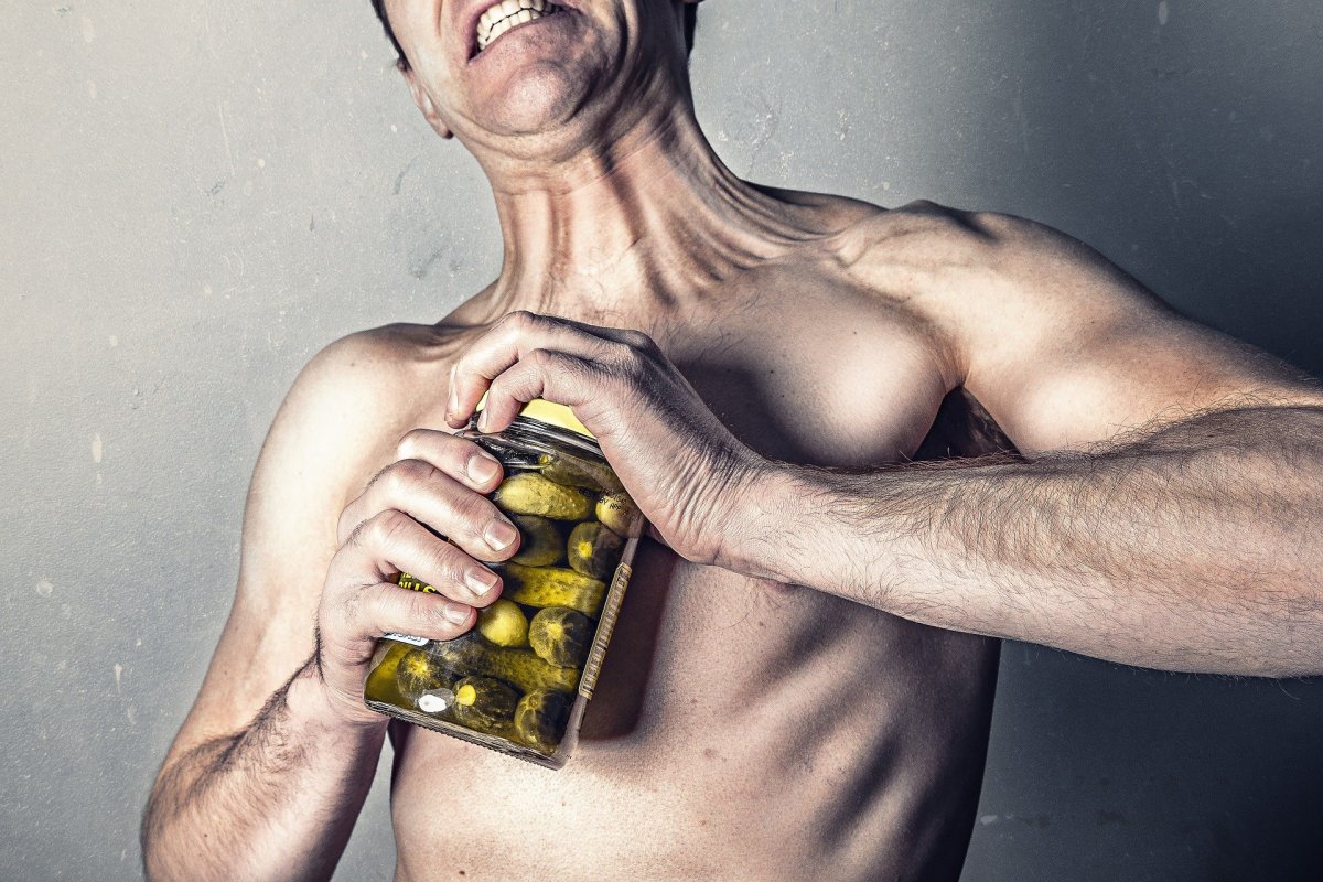 Working out your biceps makes opening a pickle jar much easier!