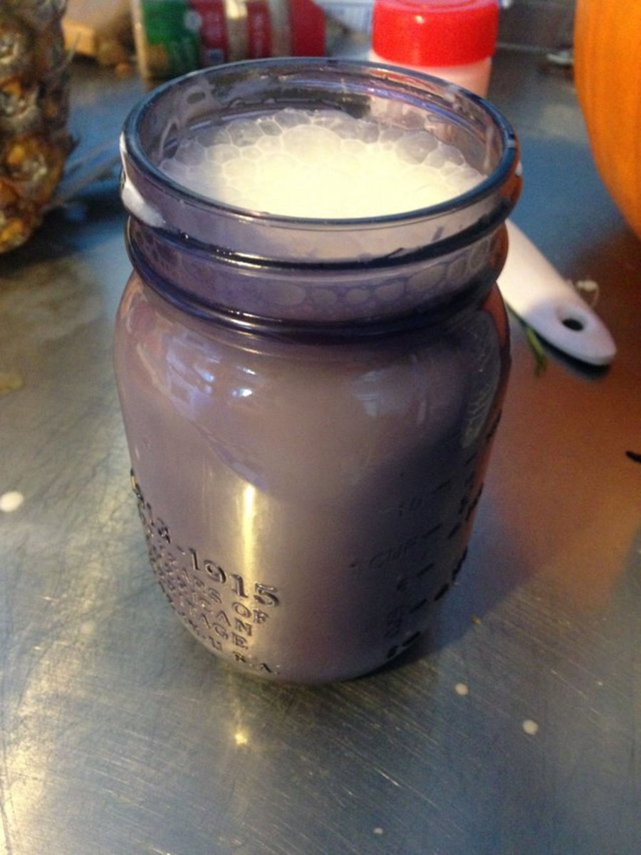 I had to pour some out of the jar because I overfilled. Leave around an inch to an inch and a half space at the top.