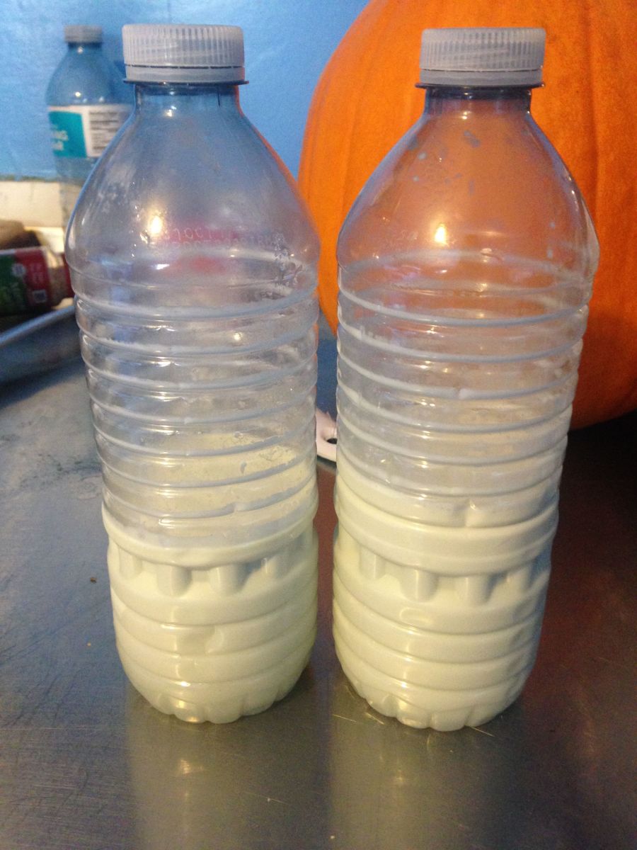 I kept my milk for cooking in water bottles.