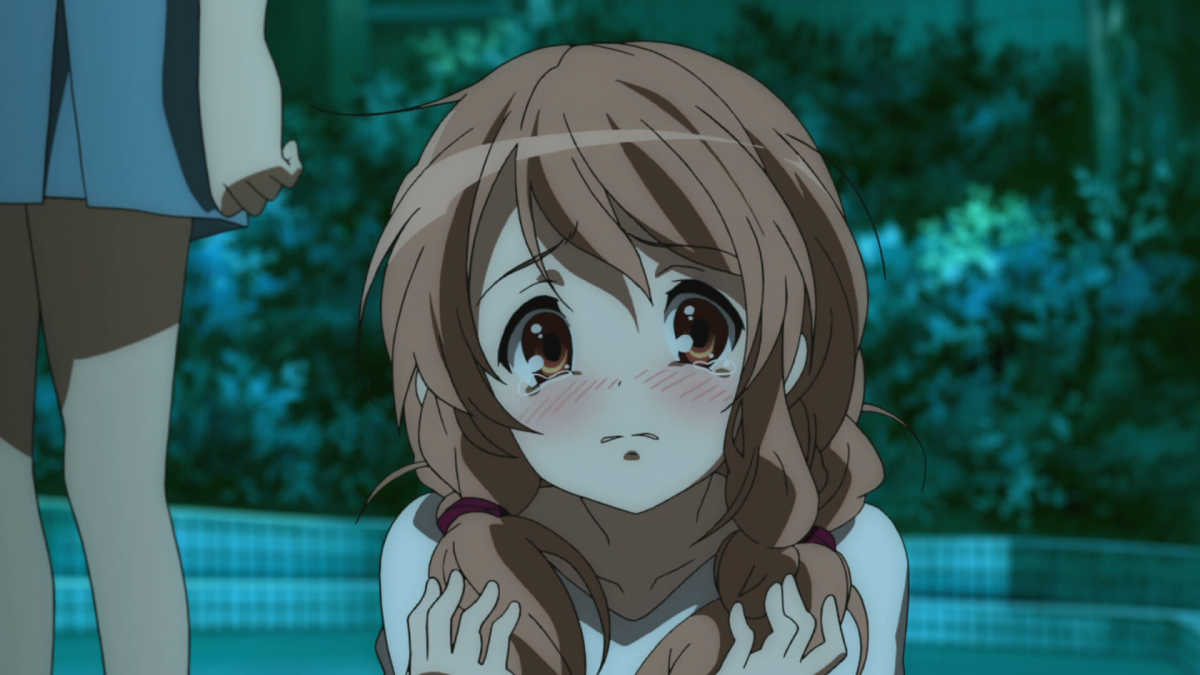 A poor Mikuru Asahina is distraught after learning she can't contact her peers in a future as that future no longer exists.