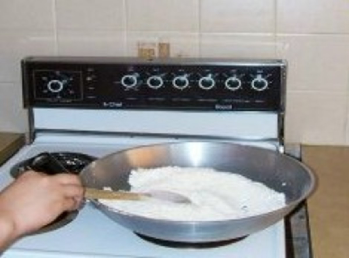 Toast flour in a moderate heat.