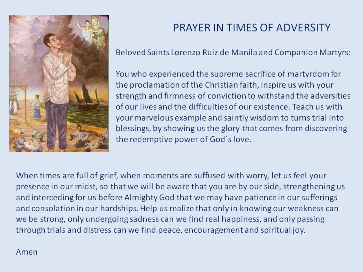 San Lorenzo Ruiz- Prayer in Times of Adversity