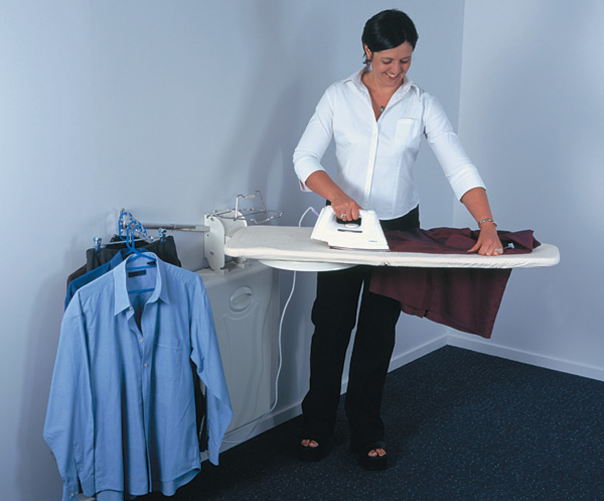 Wall mounted ironing board