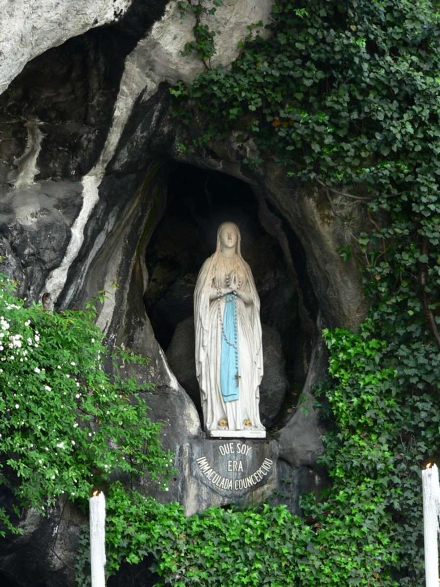 'The Immaculate Conception' at the grotto at Lourdes