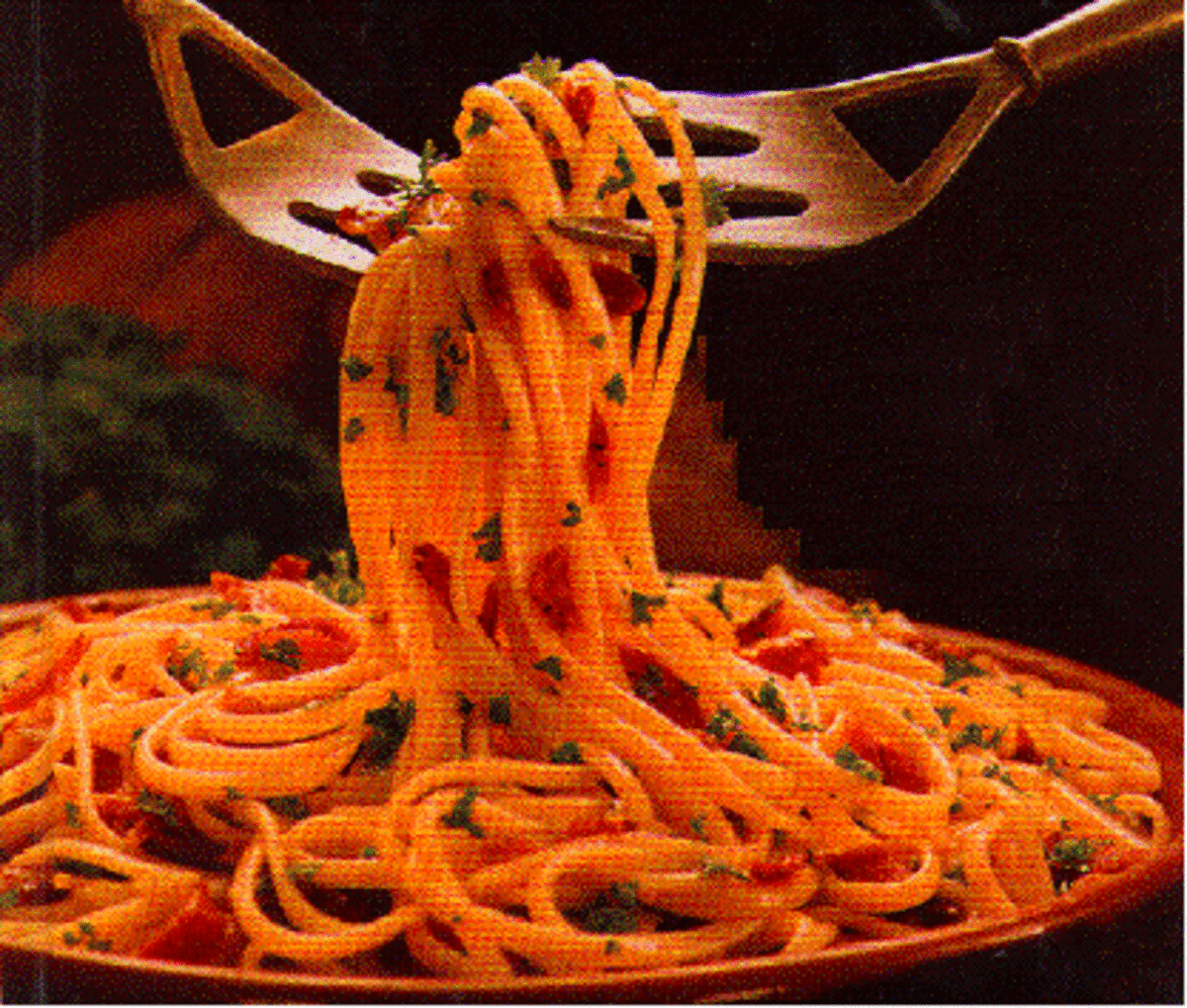 Measuring a serving size of pasta