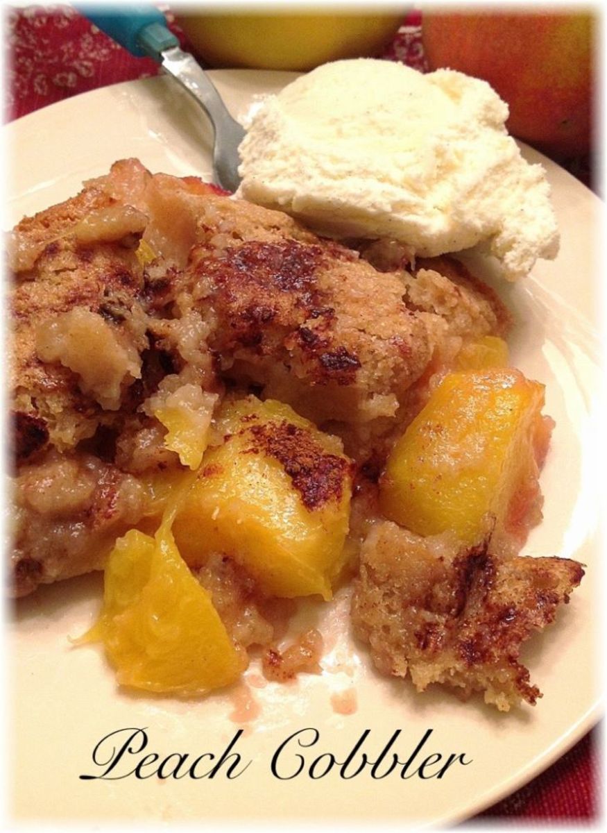 Homemade Peach Cobbler Is So Delicious. Make it and serve each serving with a little vanilla ice cream for a tasty and delicious treat.