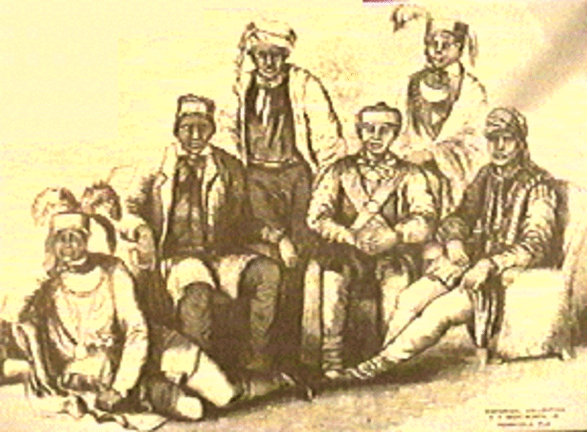 Billy Bowlegs & other Seminole Chiefs drawn sketched in 1852.