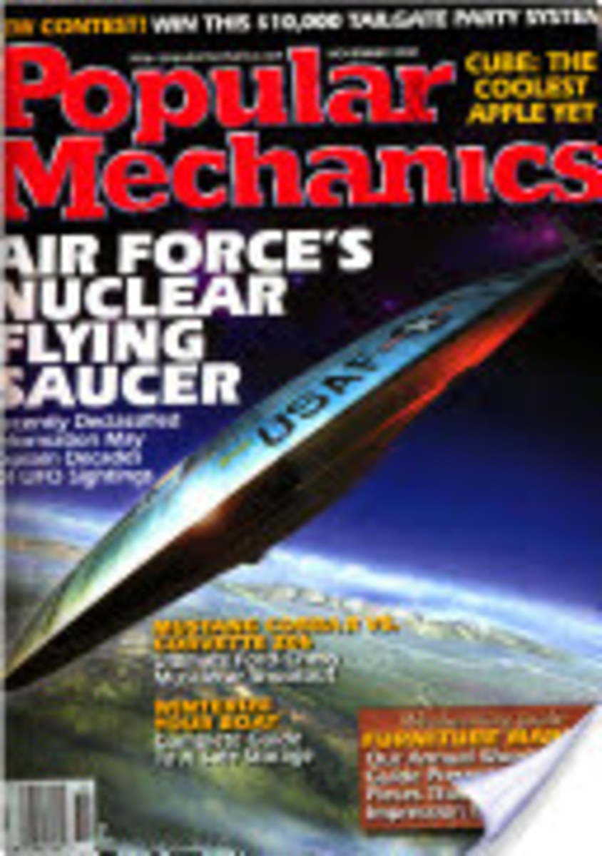 This issue of PM shows what looks like a round winged (UFO) aircraft, flown by the U.S. Air Force, the first prototype was built in 1962. This issue of PM shows what looks like a round winged (UFO) aircraft, flown by the U.S. Air Force, the first prototype was built in 1962.