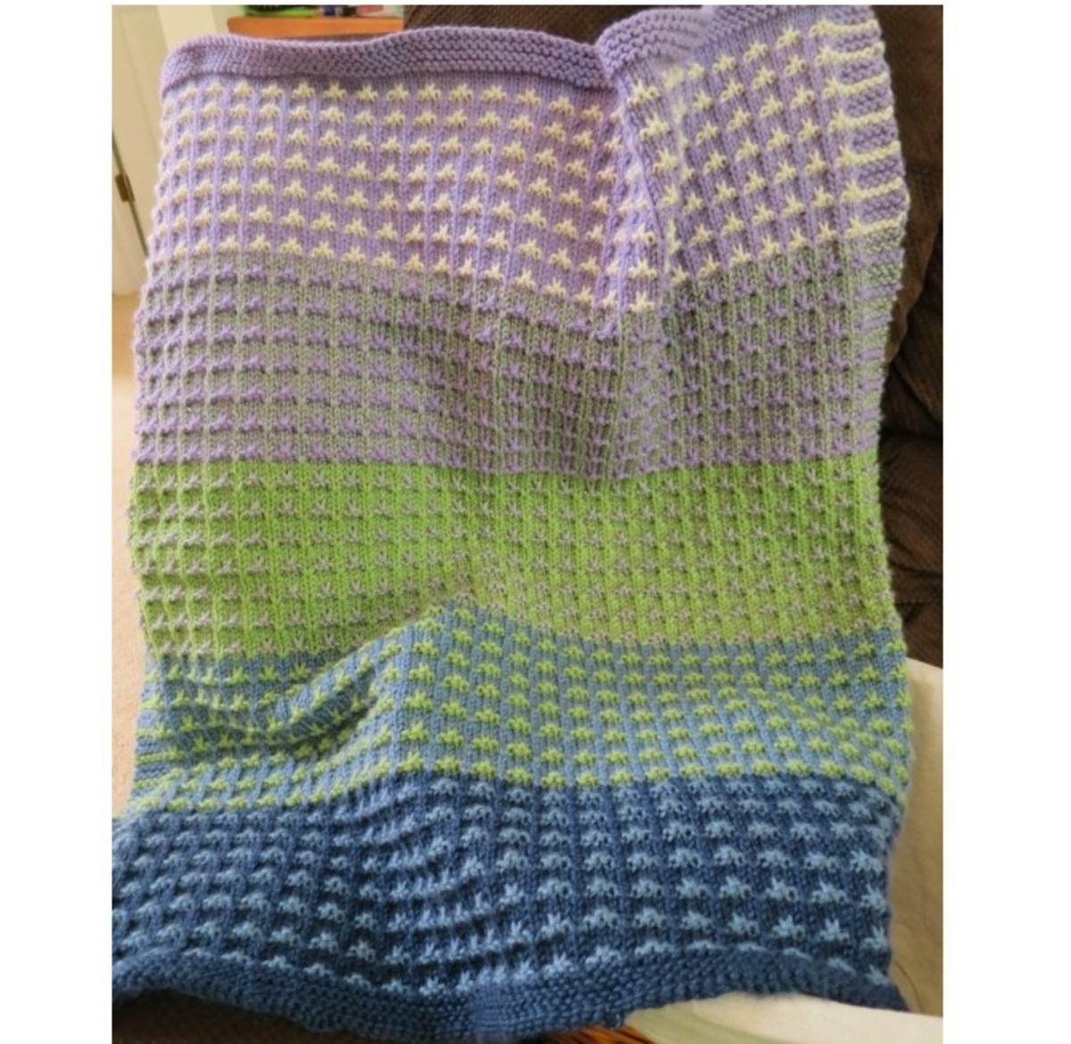 Knitting Pattern for the Color Field Baby Blanket