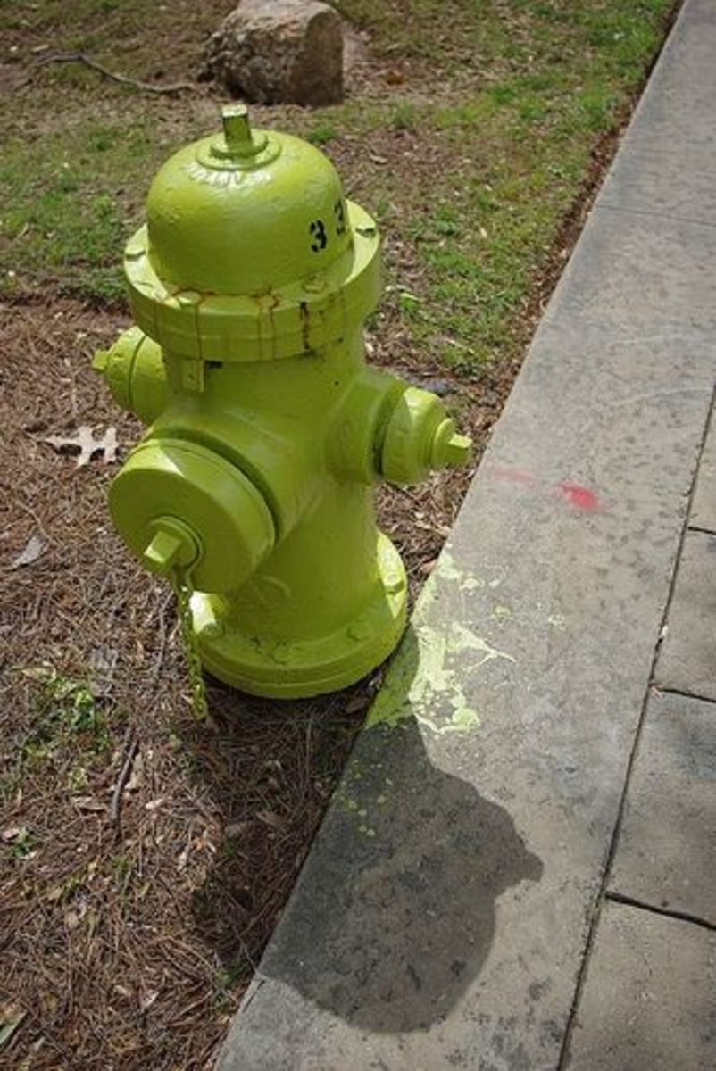 A nicely color-coordinated fire hydrant
