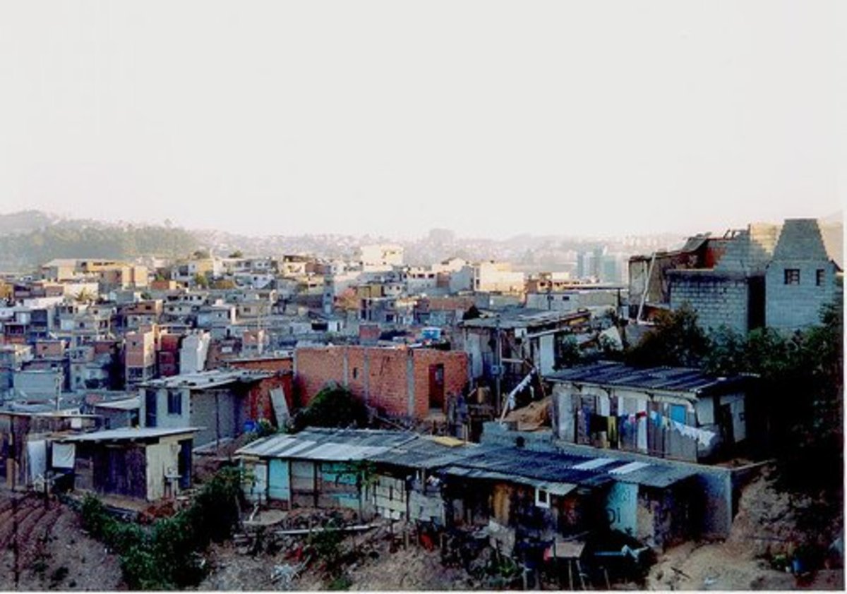 Slums in Sao Paulo. Slums such as these one have more than 35,000 inhabitants