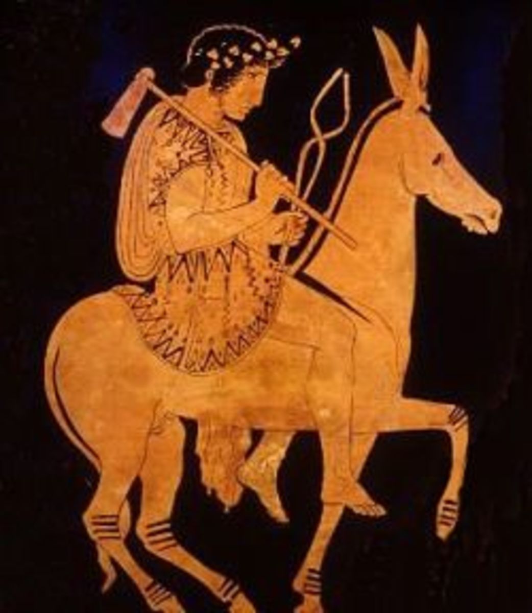 Hephaistos returns on a donkey