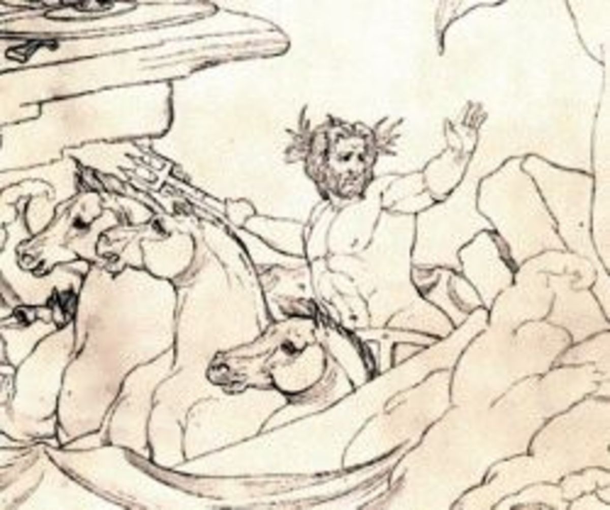 "Poseidon and Ajax" by 19th-century artist Bonaventura Genelli