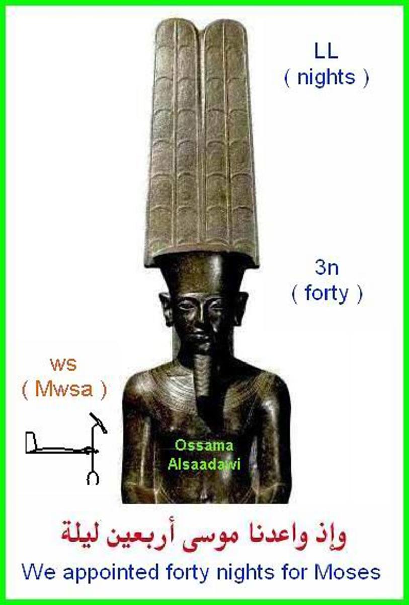 Stature of Moses wearing Amons plumes