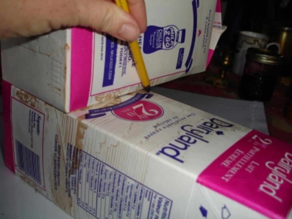 Measure one carton with the bottom of the other to get the right height.