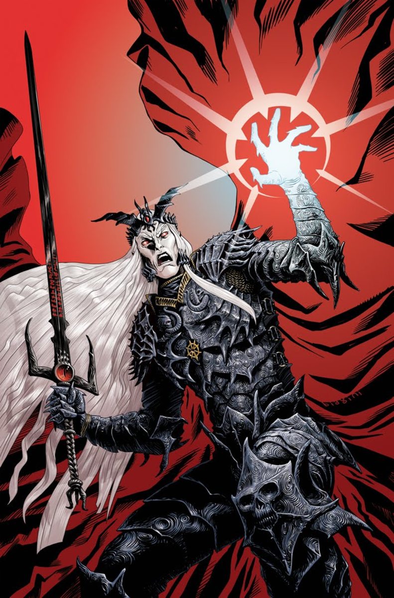 image of Elric wielding Stormbringer.