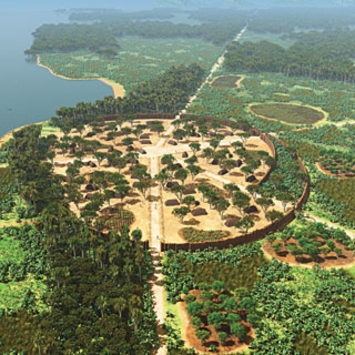 An aerial view of the Kuhikugu site