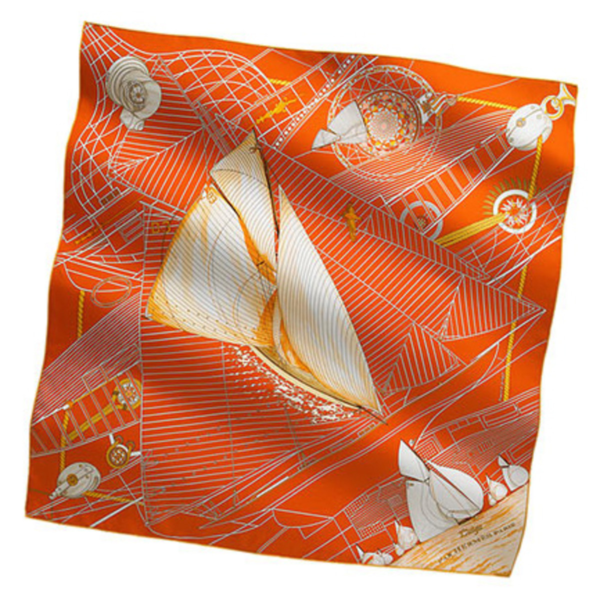beautiful orange nautical scarf by Hermes
