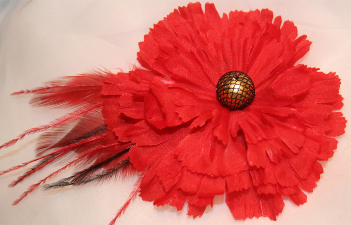How to Make Your Own Hair Clip with Flowers, Beads, and Feathers