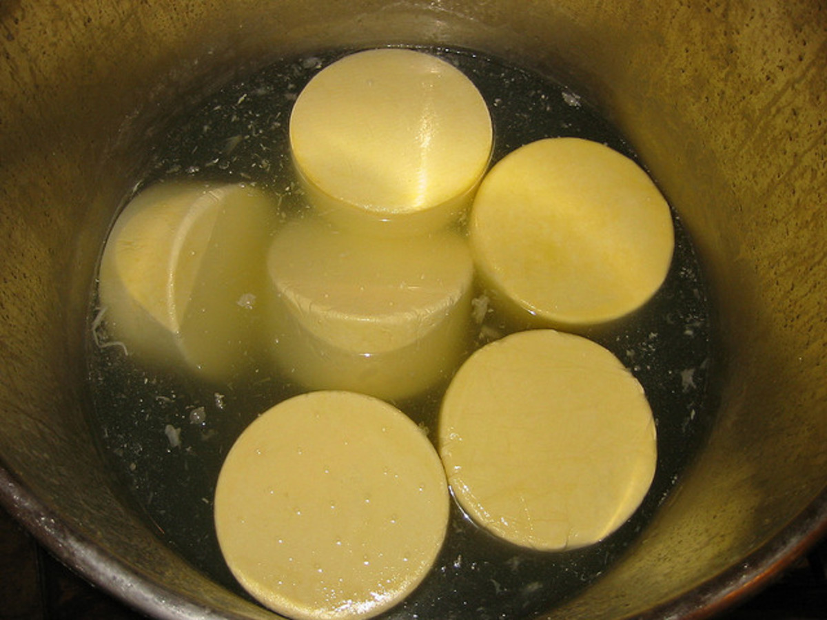 Asiago Cheese dipped in brine