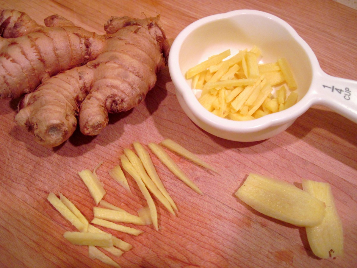 Julienne threads - Ginger recipe ingredient and condiment