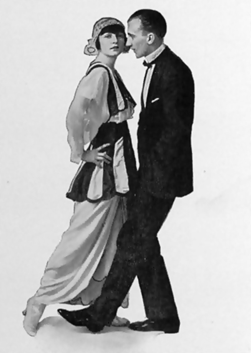 Irene and Vernon Castle demonstrating the tango.  Irene sporting the bob hair style. Photo from Wikimedia Commons
