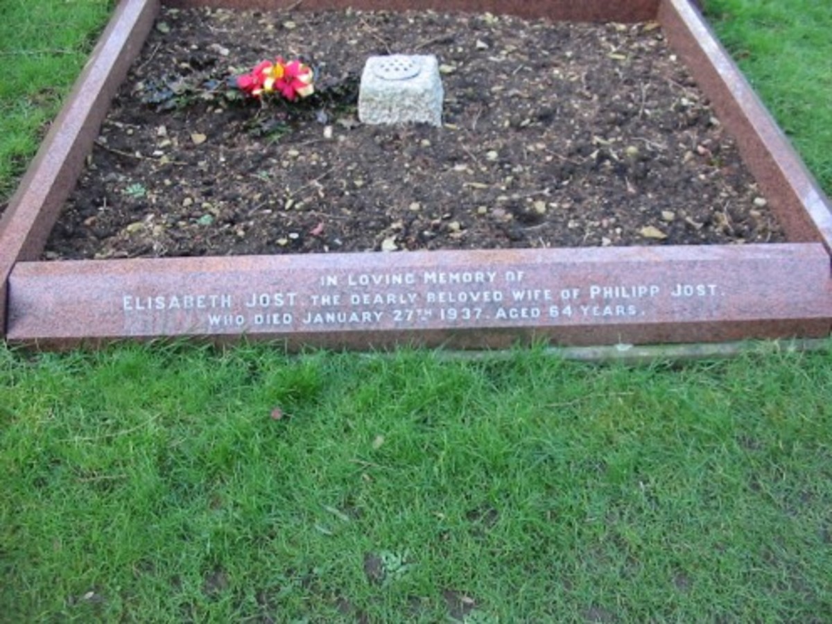 Elisabeth Jost, died 27 Jan 1937, buried in St. Andrews, Great Linford (wife of Philipp Jost)
