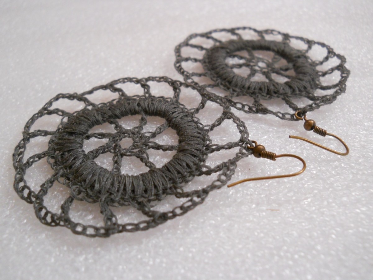 Crochet Circle Earrings #3