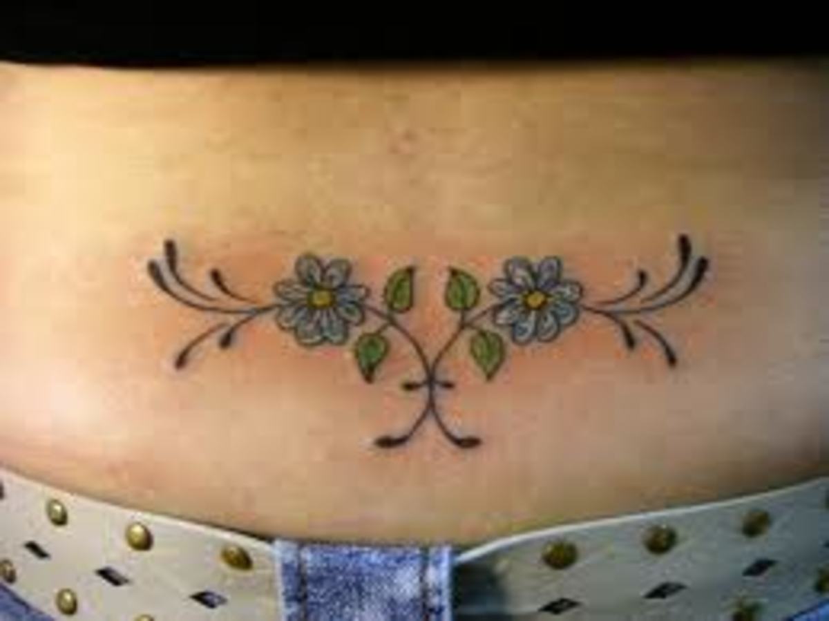 Flowers are a common choice for lower back tattoos