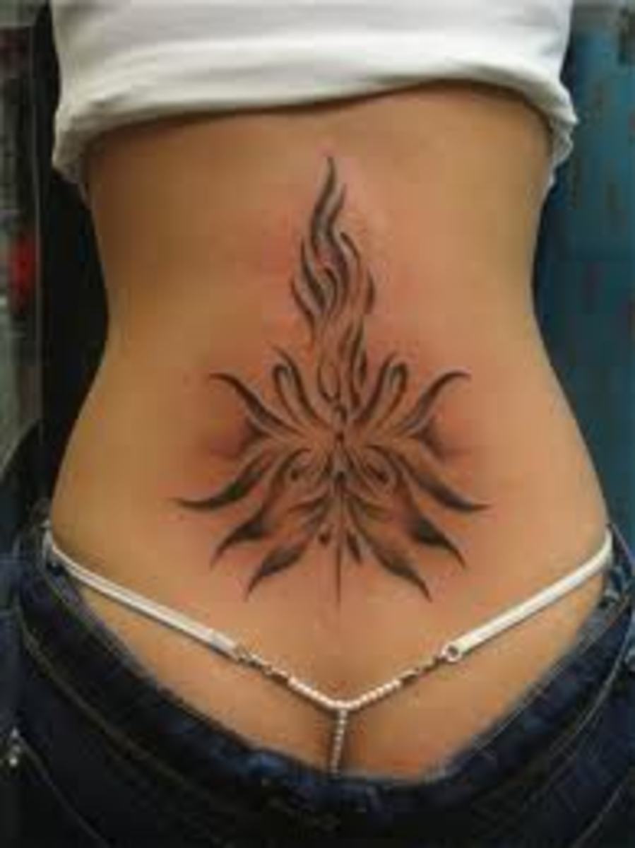 Stunning lower back tattoo design