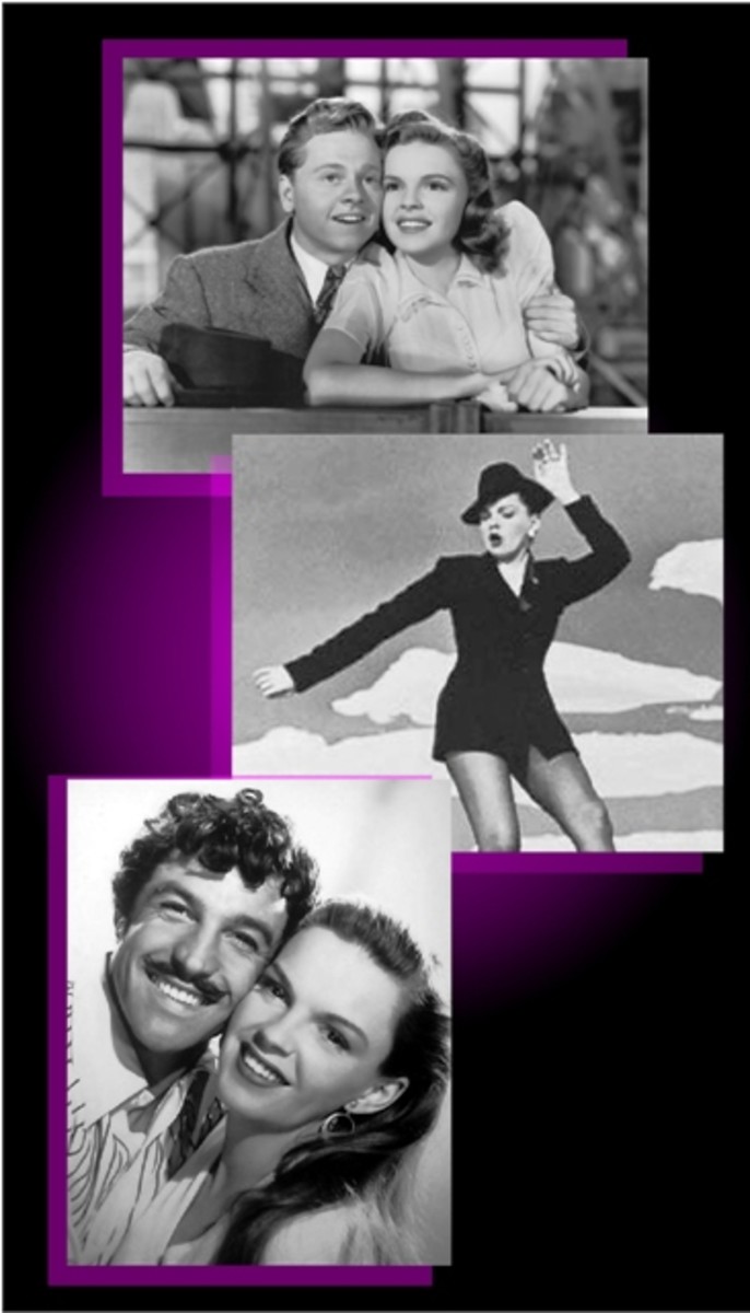 (top) w/ Mickey Rooney in "Babes in Arms", (middle) "Get Happy" from "Summer Stock, (Bottom) w/ Gene Kelly in "The Pirate"