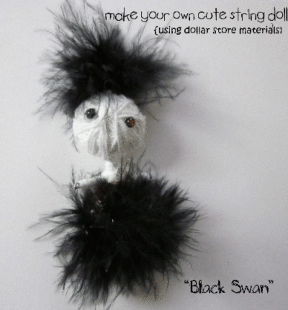 String Doll Idea #1 Black Swan, Just add feathers!