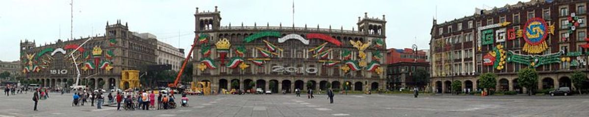 The Zocolo, Plaza de la Constitucion, also at one time sinking into the ground.  Built over Tenochtitlan.