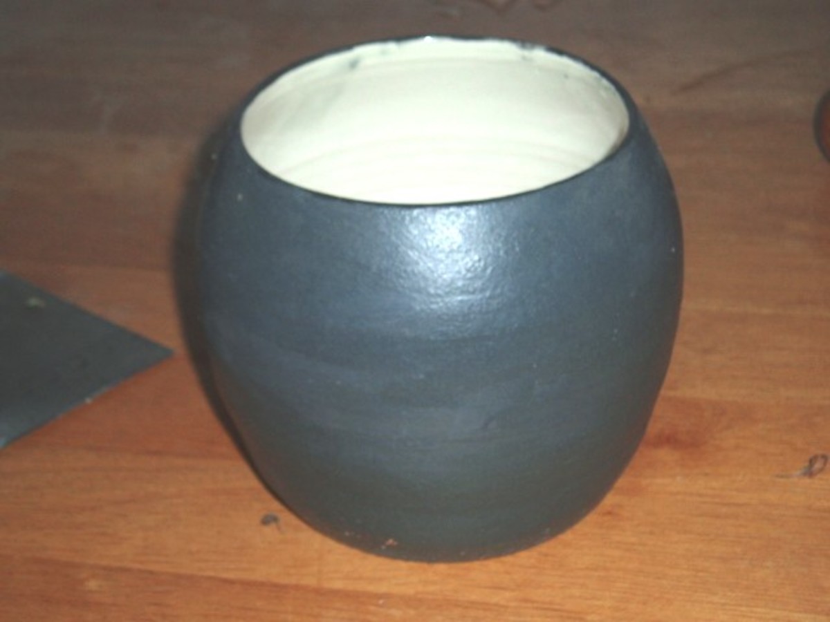hand thrown by me,earthenware pot 