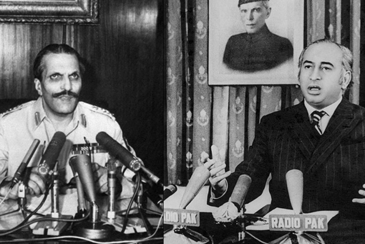Left: General Zia, right: Zulfikar Ali Bhutto