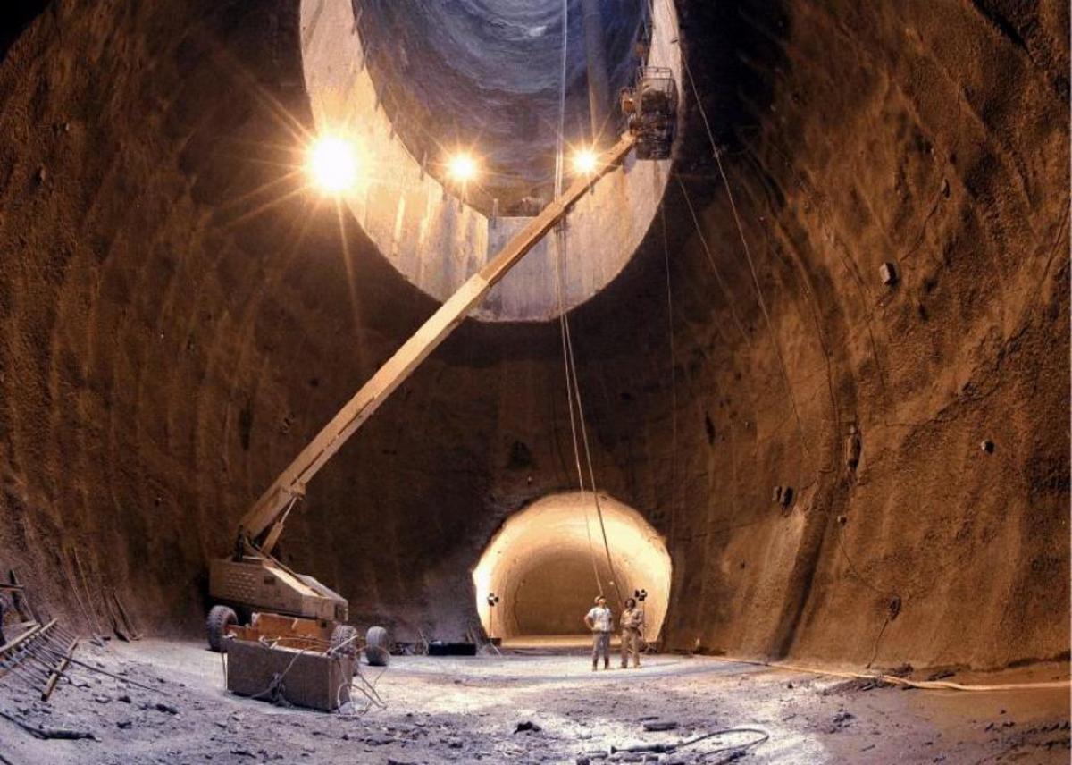 This is the partially dug tunnel in Waxahachie, Texas where the Super Collider would have been.