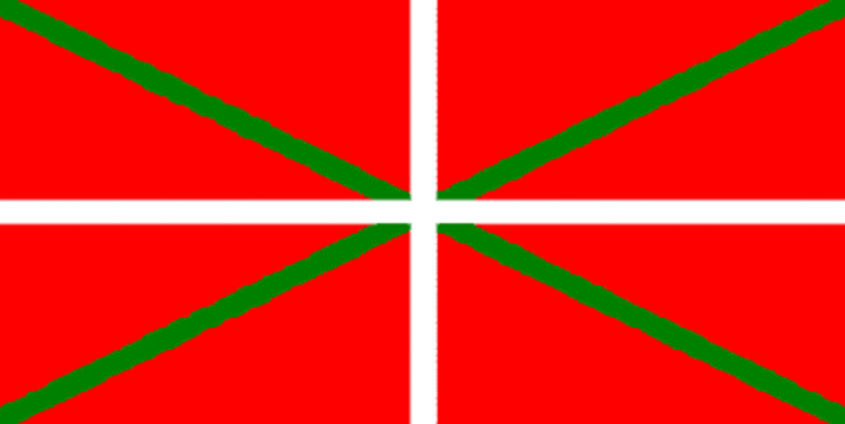 A late 1800s version of the Basque Country Flag, called Ikurrina.