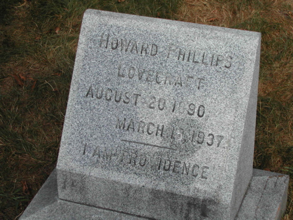The gravestone of H.P. Lovecraft, famed 20th-century horror writer from http://www.flickr.com/photos/strangeinterlude/40695488/