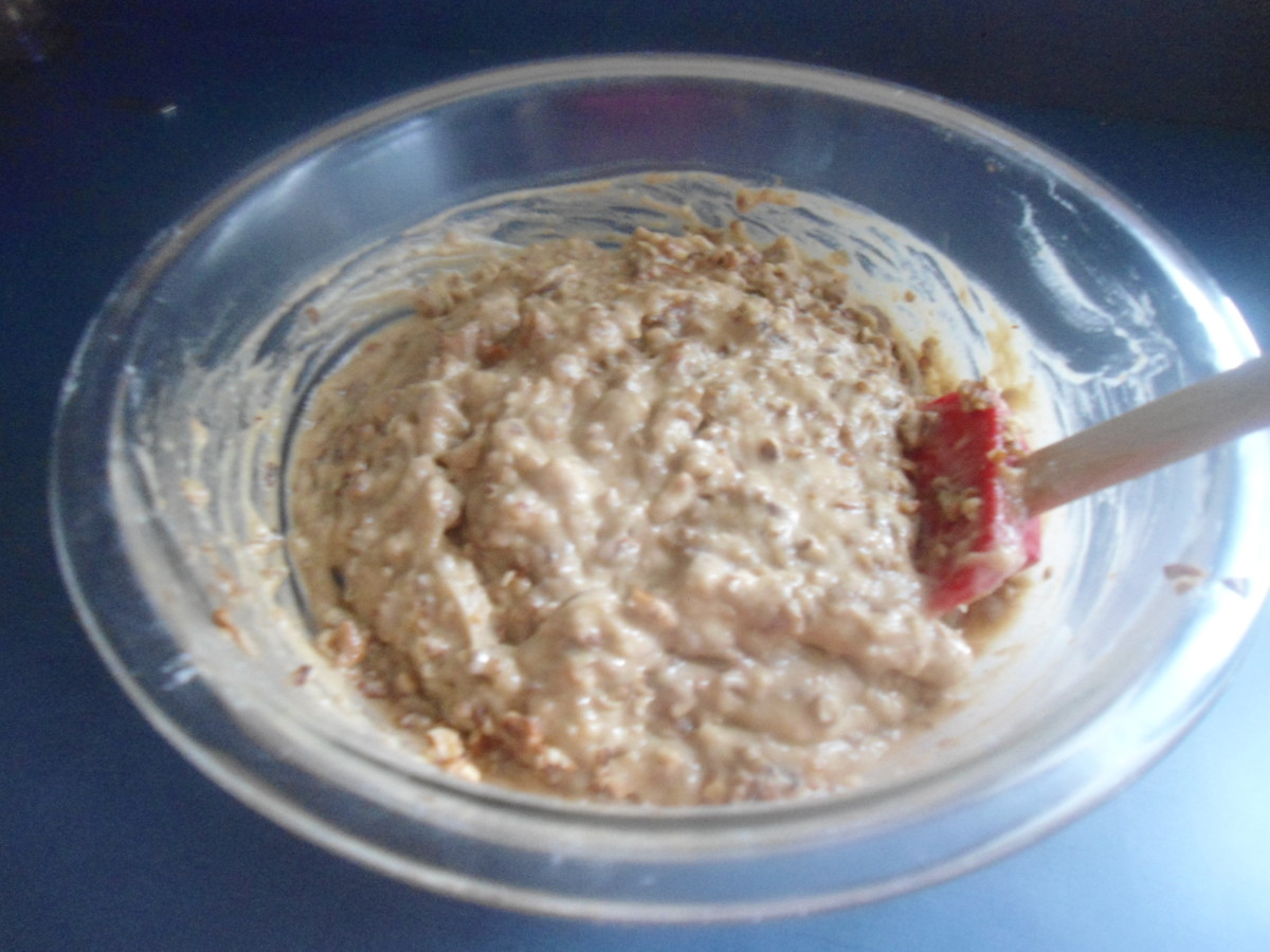 dry and wet ingredients, blended