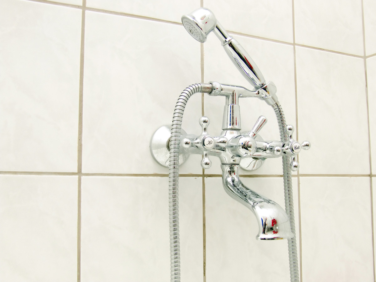 A corner shower is a great choice for small bathrooms.