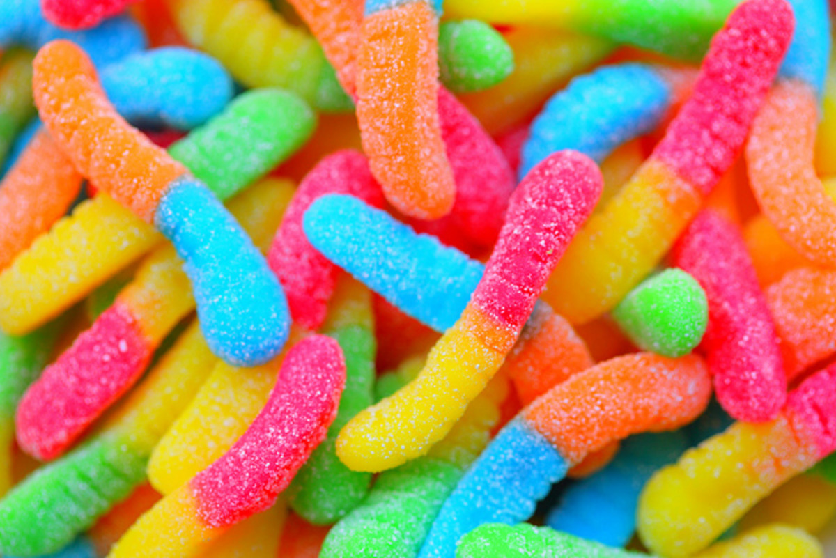 Gummi Worms are full of sugar!