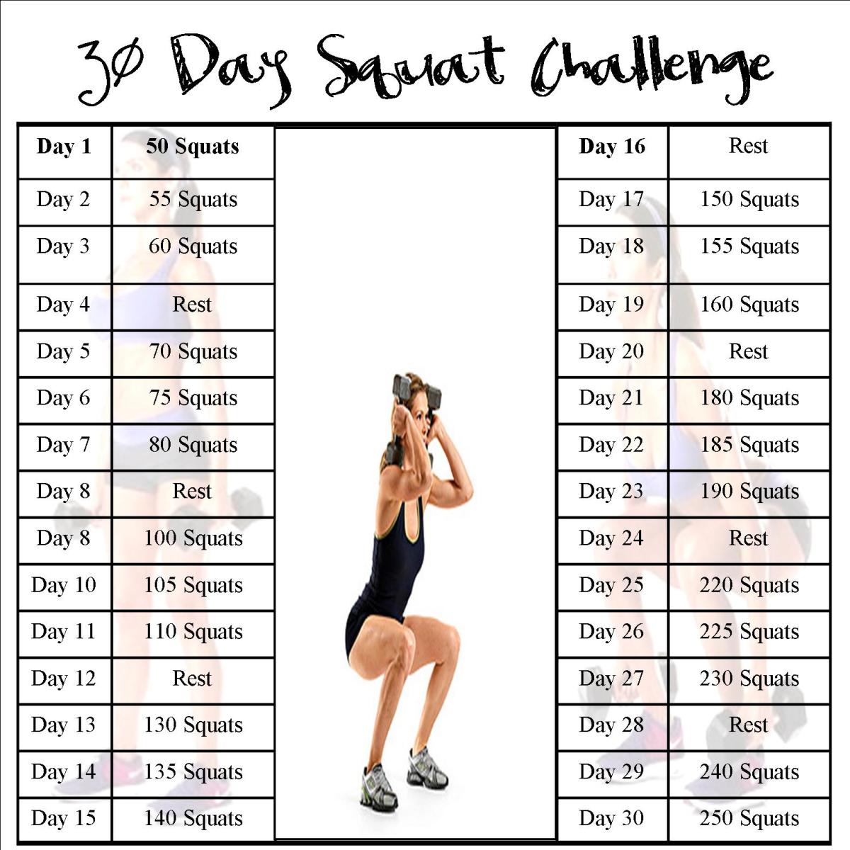 30 Day Squat Challenge Poster