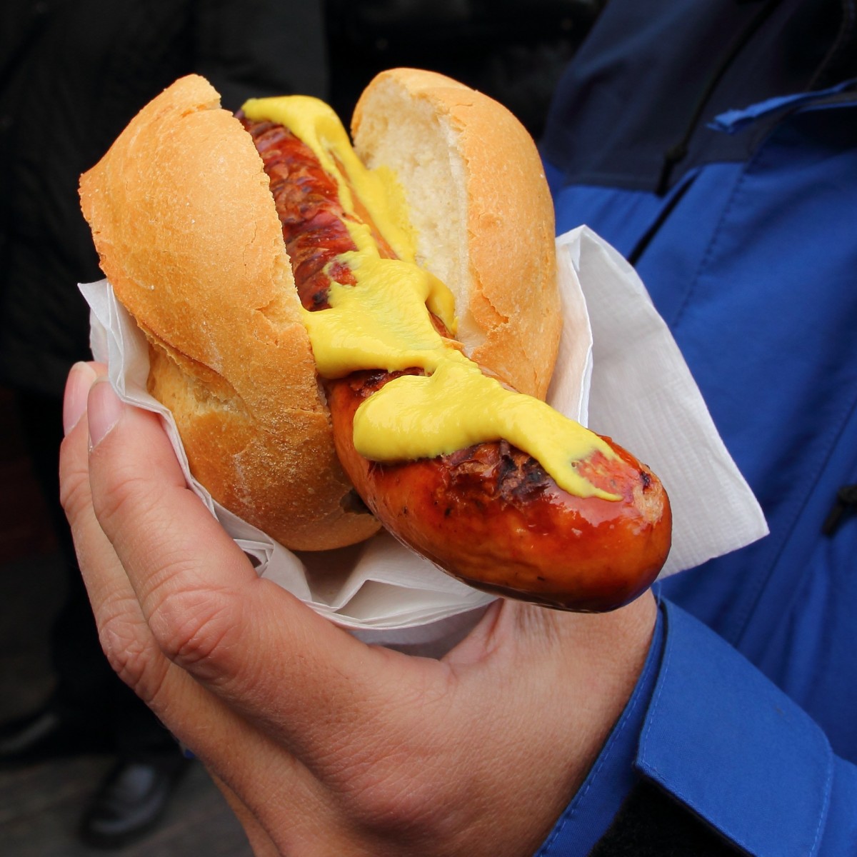 Is the mustard safe to slather on a bratwurst?