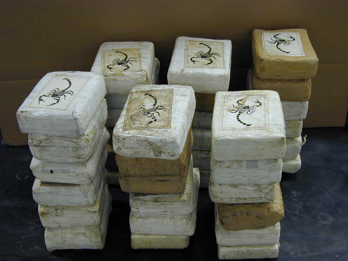Stacks of Seized Cocaine