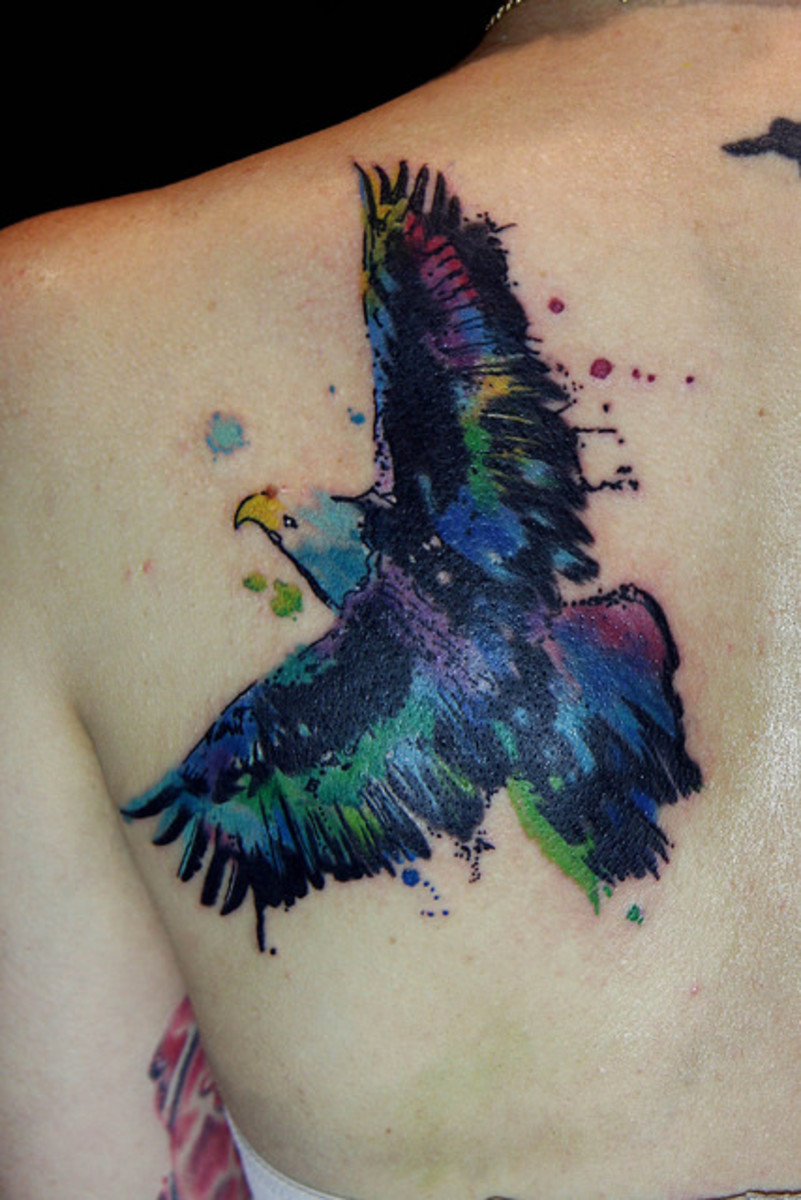 Watercolor Eagle Tattoo Image