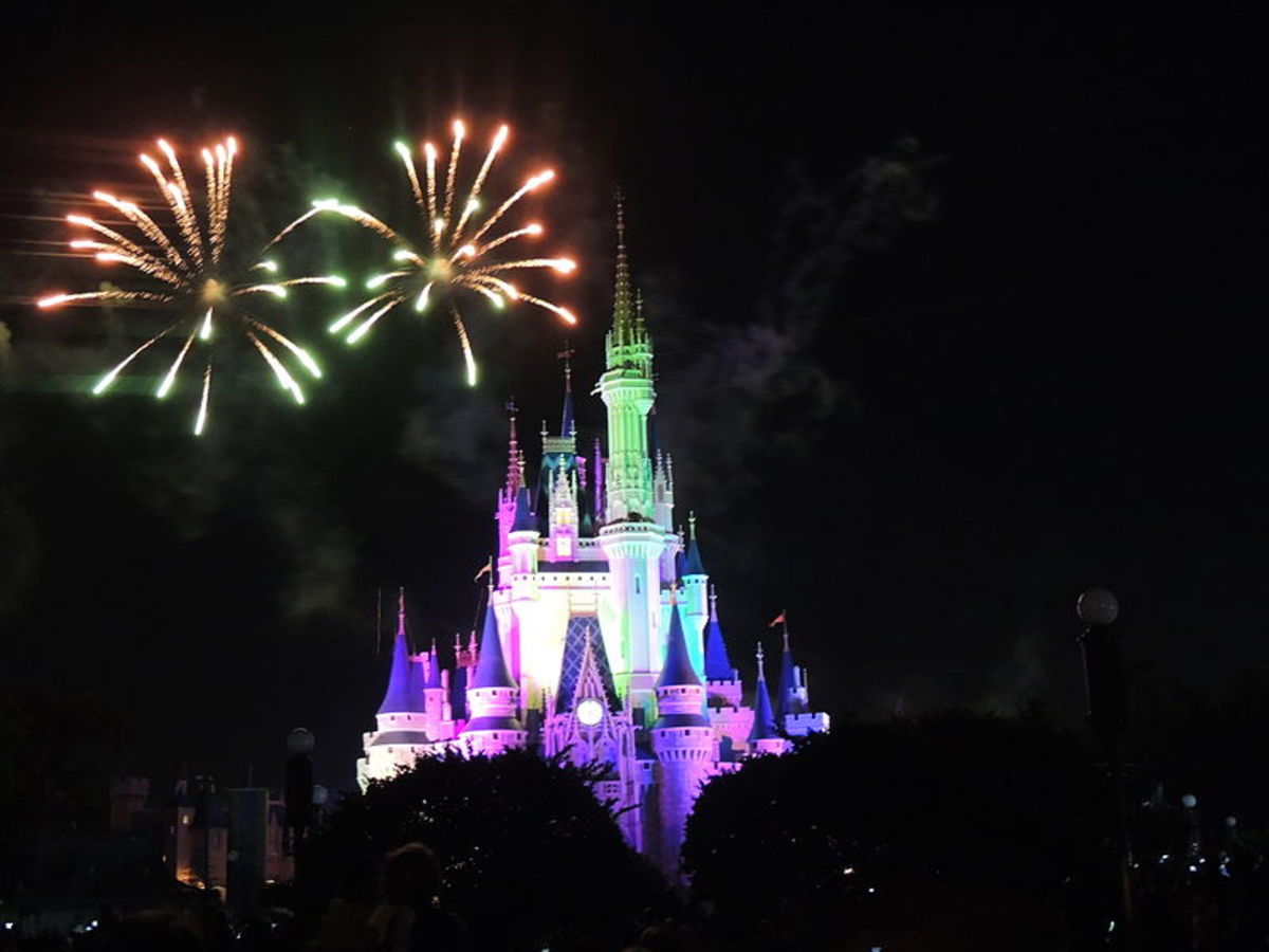 Nightly fireworks at Disney World.