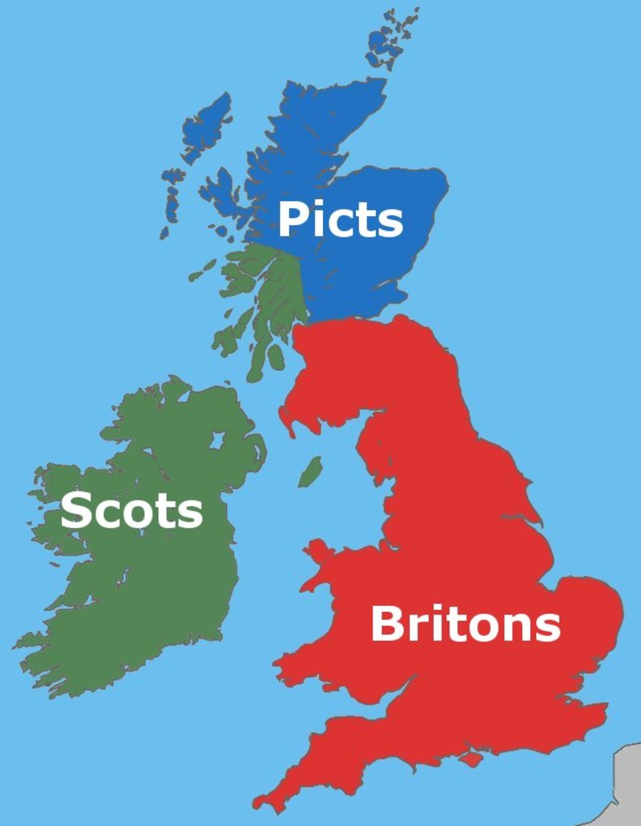 This map shows where Britons, Scots and Picts lived 4,000 to 3,000 years ago.