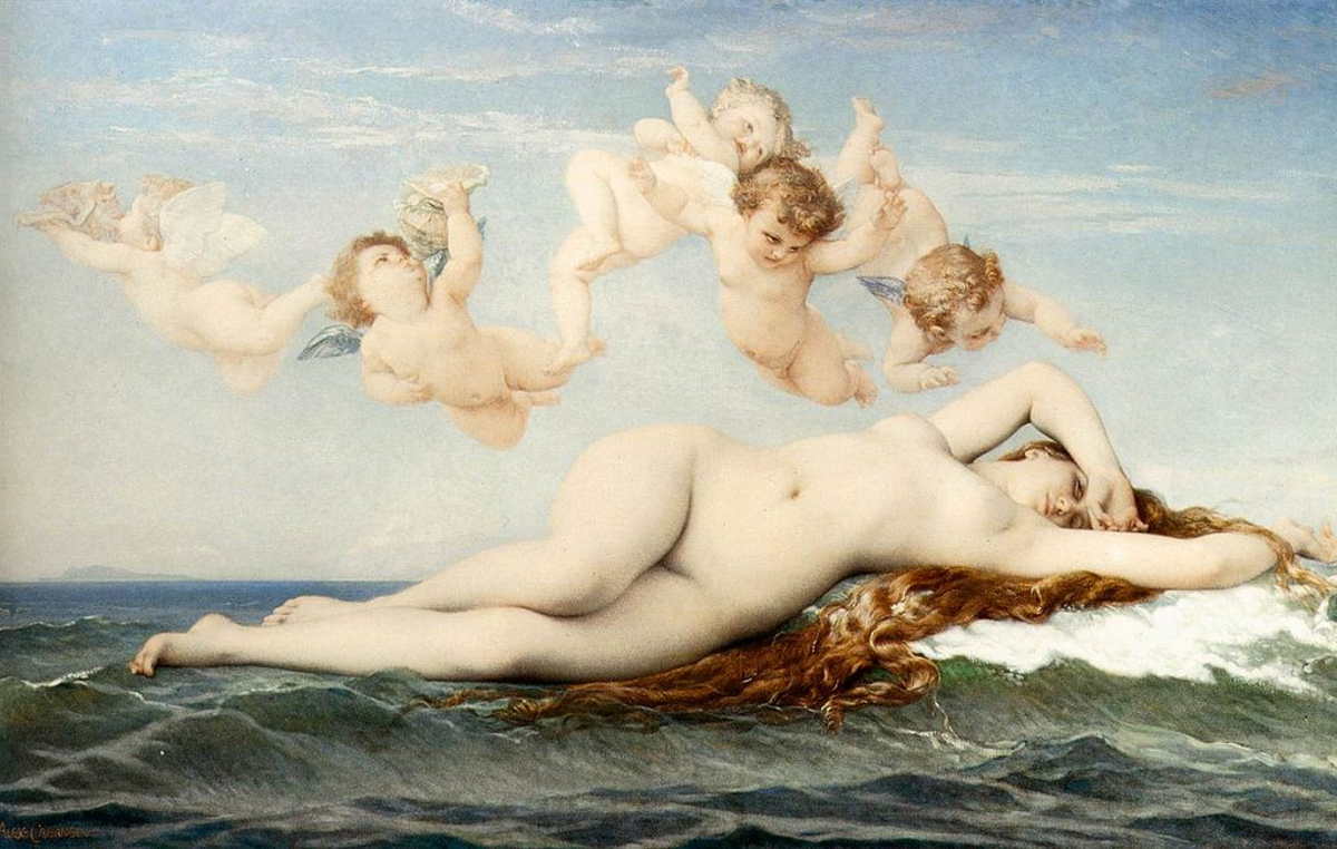 Aphrodite born from sea foam